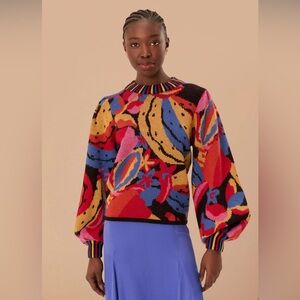 Farm Rio Multicolor Fruitelicious Knit Sweater